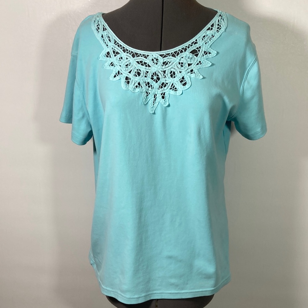 Rebecca Malone Stretch Short Sleeve Top Size L